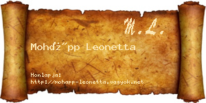 Mohápp Leonetta névjegykártya